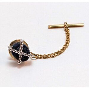 Vintage 60s Grey Jasper Tie Pin Midcentury Classic Formal Groom Dark Academia